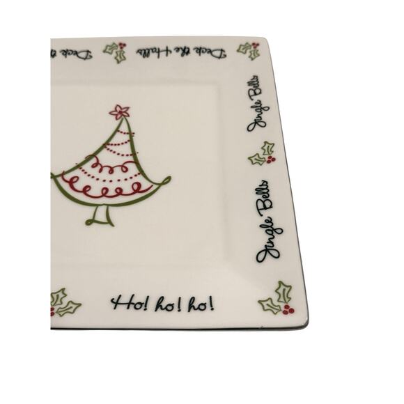 St Nicholas Square Tis the Season 10.25” Square Dinner Plate Christmas Tree - Picture 3 of 6
